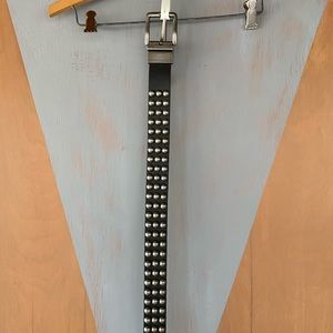 Calvin Klein - Black Leather Studded Belt - Size 42